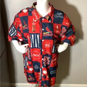 St. Louis Cardinals MLB Coca-Cola Short Sleeve Shirt Men's Size XL